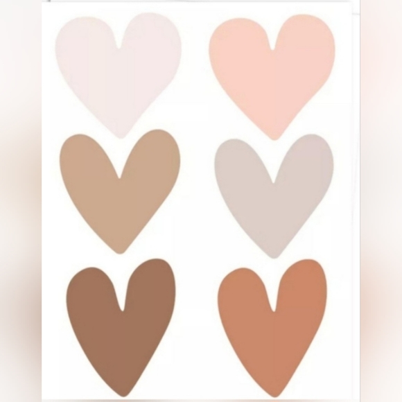 Boho Neutral Nursery Room Vinyl Hearts - Picture 3 of 4